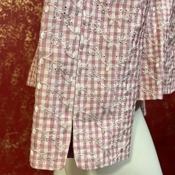 PAULE VASSEUR Silk Pink Eyelet Fabric Barbiecore Barbie core Jacket Blazer 6 38 - Picture 13 of 15